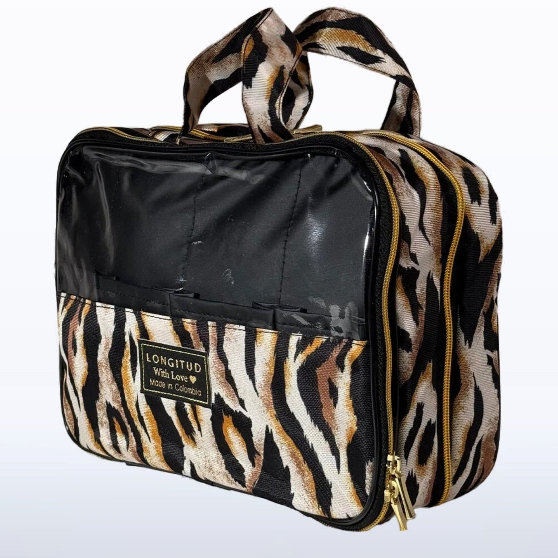 Organizador Travesía en estampado Tigre, detalle