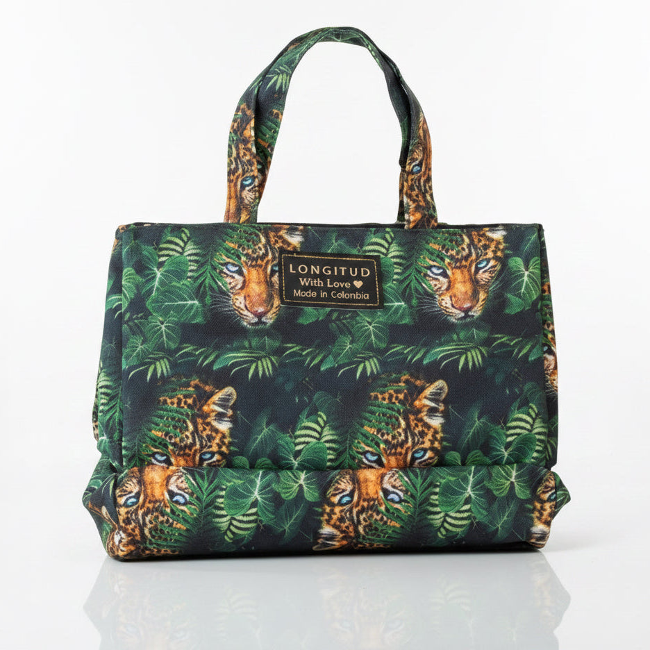 Maletín Travel en estampado Jaguar, vista lateral
