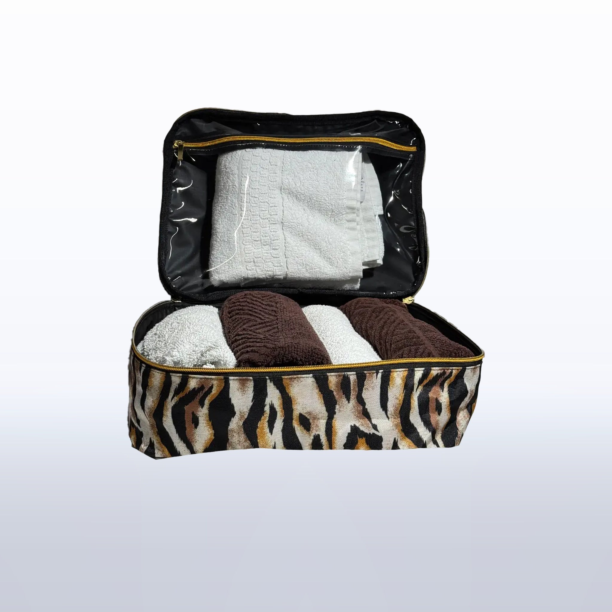 Organizador Elegance L en estampado Tigre, en uso